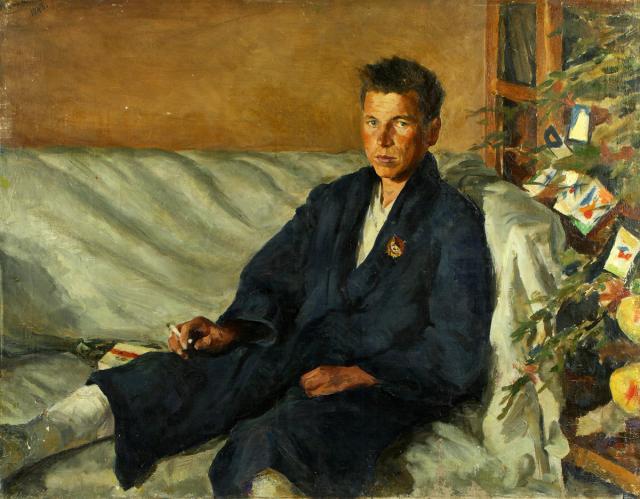 Ещенко М.М. Портрет Героя Советского Союза снайпера Опарина. 1943 Ещенко М.М. Портрет Героя Советского Союза снайпера Опарина. 1943